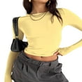 thumbnail image 2 of Chemises Décontractées pour Femmes Manches Longues Couleur Unie Col Rond, 2 of 5