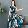 thumbnail image 6 of Female Summer Waisted Floral Pattern Short-sleeve Printing Dress, 6 of 9