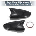 thumbnail image 2 of Unique Bargains Car Rear View Driver Passenger Side Mirror Cover Cap Overlay For Volkswagen Golf Black Carbon Fiber, 2 of 6