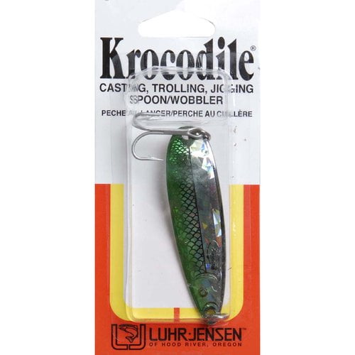 6 Pieces Casting 2oz Crocodile Spoons Green Fishing Lures 