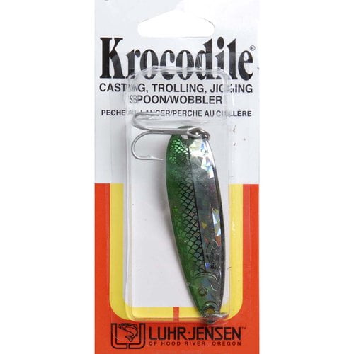 Luhr Jensen Krocodile 1oz Spoon Fishing Lure 3 5/16" Live Image/Neon