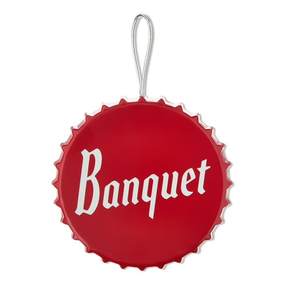 Coors Banquet Metal Bottle Cap Christmas Ornament, Red, Metal, by Ruz