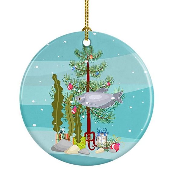 Moonlight Gourami Merry Christmas Ceramic Ornament 2.8 in x 2.8 in