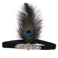 thumbnail image 2 of Retro Diadema de Elástico de Pavo Cinta de Cabeza 1920s Sunnimix Peacock Flapper Headband, 2 of 8
