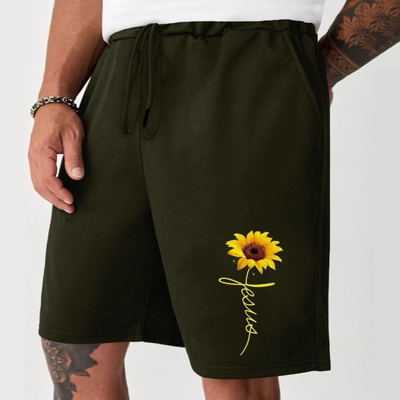 Njoeus Gym Shorts Cargo Shorts For Men Basketball Shorts Beach Elastic Waist Shorts Pocket Exercise Fitness Half Pants(Big & Tall Size) On Clearances