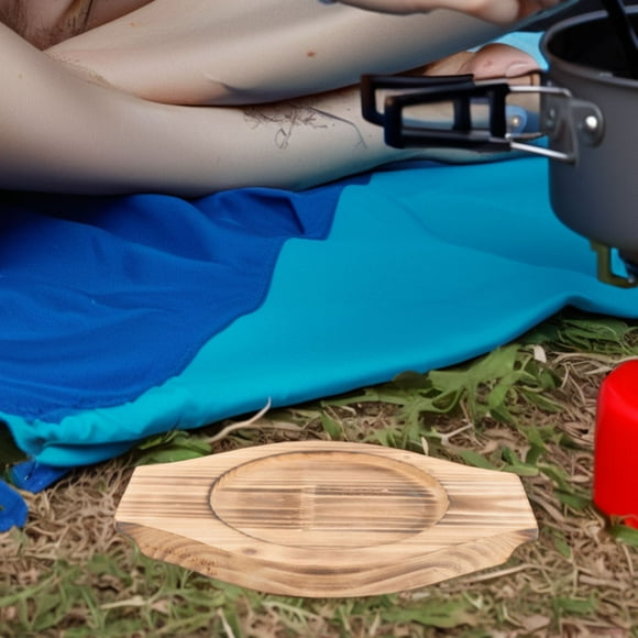 Luxshiny 2Pcs Wooden Mat for Korean Bowl Multifunctional Use Light Brown Outdoor Camping