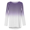 thumbnail image 4 of hxobax Womens Oversized Crewneck Tunic Tops for Leggings Long Sleeve Striped Gradient Pullover Shirt, 4 of 5
