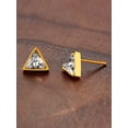 thumbnail image 2 of ELYA Jewelry Women's Cubic Zirconia Triangle Shaped Gold Plated Steel Stud Earrings, 2 of 4