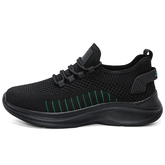 Men's Running Shoes Lace‑Up Knit Upper Athletic Sneakers with Curved Midsole for Daily Walking and Casual Outdoor Everyday Activities