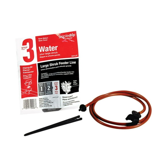 Raindrip SDFLGT 2 GPH Pressure Compensating Dripper Inlet on 4 in. Stake Clamp N Pierce Assemblies, BlackBrown