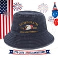thumbnail image 2 of UngA 250 Year American Anniversary Hat Bucket Hat for Women Men America 1776 2026 Patriotic USA Flag Hat,One Size, 2 of 6