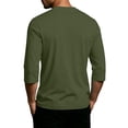 thumbnail image 4 of Trgacdwlo 3/4 Sleeve Shirts for Men Crew Neck Mens Baseball Shirts Summer Fall Big and Tall Plain Mens Shirts Casual Green M, 4 of 6