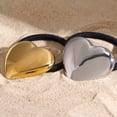 thumbnail image 3 of Stainless Steel Heart Hair Cuffs Hair Ties, 18K Gold Ponytail Hair Cuff Hairties No Damage, Women Glossy Ponytail Holders,Geometric Gold And Silver Hair Rope Accessories (Gold), 3 of 9