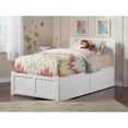 thumbnail image 4 of Orlando Twin XL Platform Bed with Flat Panel Foot Board and 2 Urban Bed Drawers in White, 4 of 8