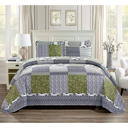 Fancy Linen 3pc King California King Over Size Quilted Coverlet