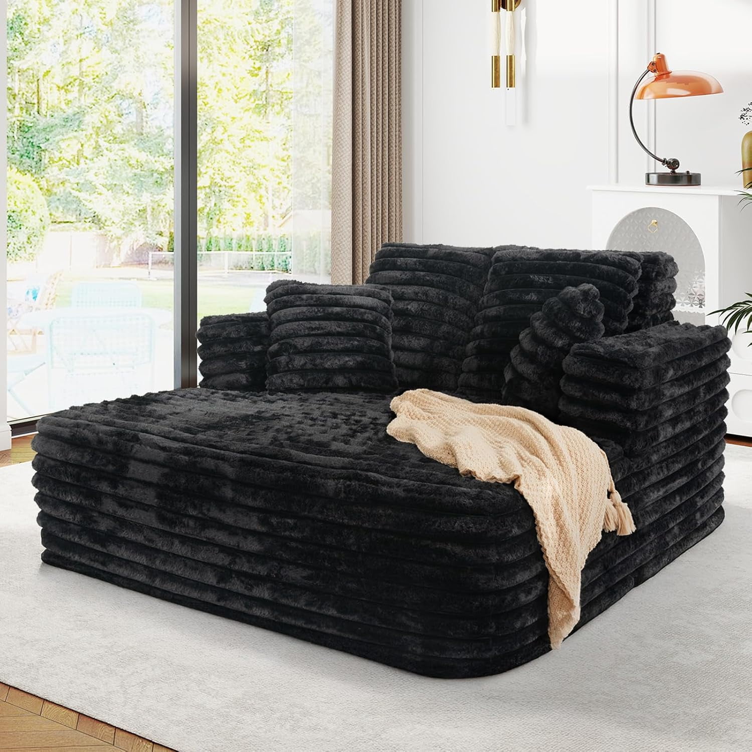 Hcore Convertible Futon Sofa Bed - Faux Leather Loveseat With Memory Foam, Splits Into Two For Living Room & Small Spaces