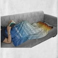 thumbnail image 6 of Enjoy the Little Things Soft Flannel Fleece Blanket, Inspirational Slogan on Future on Blurry Sunset Background, Cozy Plush for Indoor and Outdoor Use, 60" x 80", Orange Blue White, by Ambesonne, 6 of 6