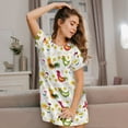 thumbnail image 3 of Naloa Chickens A Print Women Nightgowns,Womens Loungewear,Short Sleeve Sleepwear,Comfy Ladies Nightdress, 3 of 6