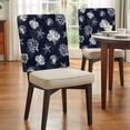 thumbnail image 4 of Chair Covers Set of 4 Seaweed Starfish Shell Chair Slipcover Protector Stretch Chair Covers Coral Marine Life Navy Blue Chair Back Covers for Dining Chairs Kitchen Dinner Home Party Decor, 4 of 9
