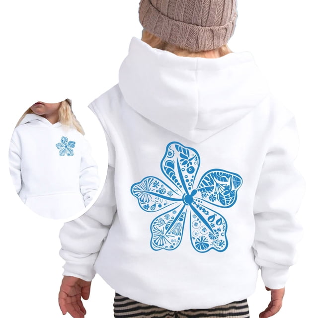 DGHM Veste à Capuche pour Fillettes, Pull à Fermeture Éclair pour Filles, Mode Décontractée Imprimée à Manches Longues, Polyester