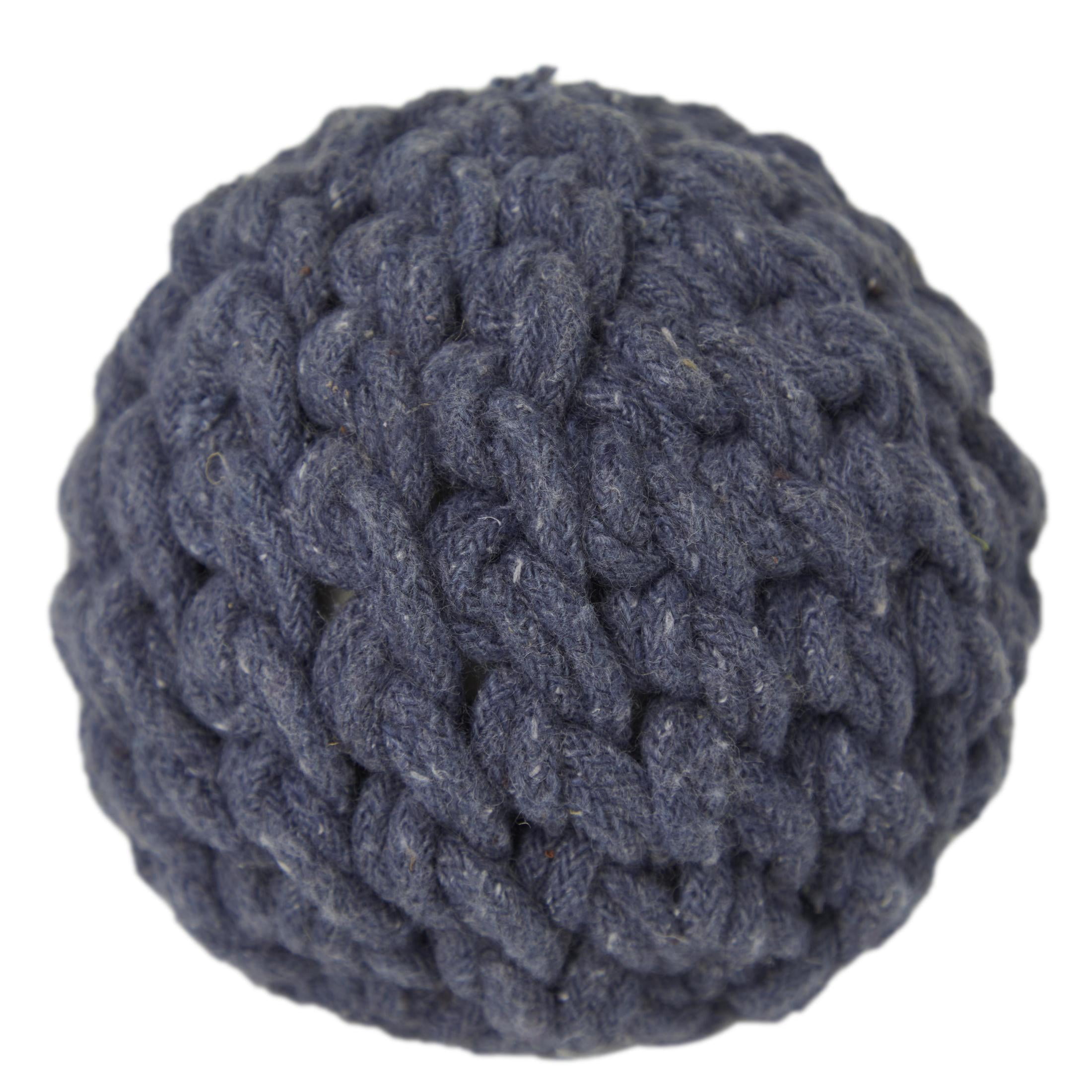 DecMode Blue 4" Handmade Decorative Ball Jute Rope Orbs & Vase Filler with Varying Designs (4 Count)