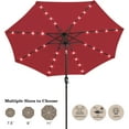 thumbnail image 1 of ABCCANOPY 10.5ft Patio Solar Umbrella LED Outdoor Umbrella with Tilt and Crank, Burgundy, 1 of 10