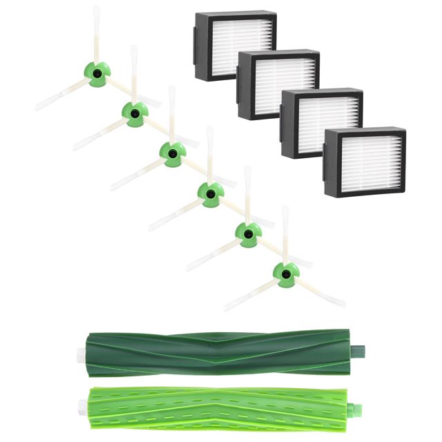 Recambios de cepillos compatibles con iRobot Roomba, accesorios compatibles con E5 E6 i7 i7, juego de 14 piezas de recambio 1 par de cepillos multisuelo, 4 filtros, 6 cepillos laterales