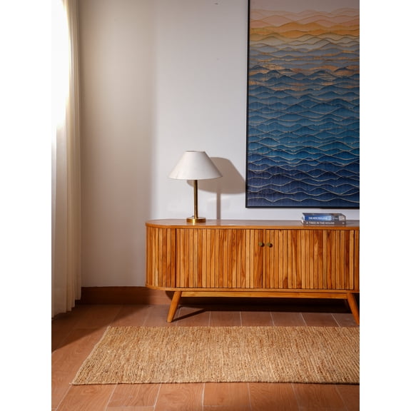 Rugsotic Carpets Hand Knotted Sumak Jute Eco-Friendly 3'x16' Area Rugs Runner Beige Solid High Pile Natural Fiber Outdoor Indoor Handmade Rug for Living Room, Bedroom J00064