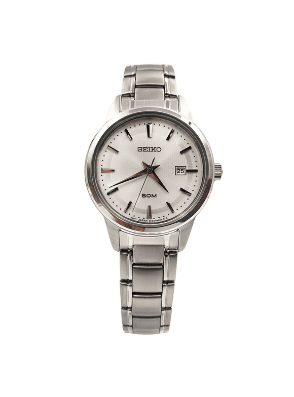 Seiko Women's SUR847 Dress Silver Tone Dial Stainless Steel Bracelet Watch