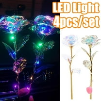 Cheers.US 4 Pcs/Set Galaxy Rose Women's Gift Birthday Gifts for Her Gold Rose Gifts for Women,24K Golden Foil Roses with LED Decor Gifts for Her,Mothers Day Birthday Anniversary Xmas
