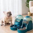 thumbnail image 4 of Kibble And Water Dispenser, Water (3.8 L) And Food (1.5 Kg) Dispenser For Dogs And Cats, Plastic, Pet Water Dispenser, Pet Bowl (food Feeder, Blue), 4 of 5