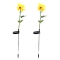 thumbnail image 3 of 2 lámparas solares LED con simulación de crisantemo para césped, para jardín, patio, color amarillo, 3 of 14