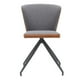 thumbnail image 1 of Silla Tapizada en Tela Gris con Asiento Acolchado de Hule Espuma y Patas de Metal Negras, 1 of 3