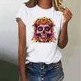 thumbnail image 2 of Maqroz Oversized Graphic Tshirts for Women Vintage Band Rock Concert Loose Tee Y2K Summer Midi-Skull Short Sleeve Tops, 2 of 6