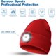 thumbnail image 2 of Gorro LED con luz, gorro de faro LED recargable unisex, rojo, gorro de punto cálido para seguridad en invierno, faro para pasear perros al aire libre, regalos para hombres, mujeres, papá, 2 of 5