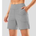 thumbnail image 2 of YMNXA Casual Sports Shorts For Women High Waist Solid Color Loose Fit Summer Breathable Yoga Gym Activewear Shorts For Everyday Wear,Light Gray,Xl, 2 of 9