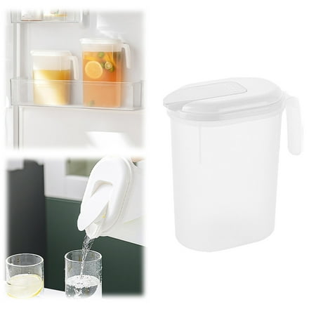 

Big Sale! Yuseik Drink Dispenser for Fridge Beverage Liquid Drink Container for Party 1 Gallon Cold Water Pitcher Lemonade Stand Juice Jug With Spigot (White) Todays Daily Deals