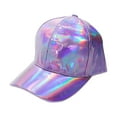 thumbnail image 4 of Yuanlong Unisex Laser Shiny Baseball Cap Pu Leather All-Season Cap Solid Color Trendy Streetwear Headwear, 4 of 4