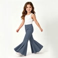 thumbnail image 7 of EnJoCho Toddler Girls Baggy Bell-Bottom Pants Loose Wide Leg Elastic High Waist Ruffled Flared Trousers Little Girls Soft Knit Flared Pants Elastic High Waist Bell Bottom Pants, 7 of 7