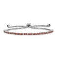 thumbnail image 3 of Sterling Silver Rhodium-plated January Birthstone Red Cubic Zirconia Adjustable Bracelet, 3 of 5