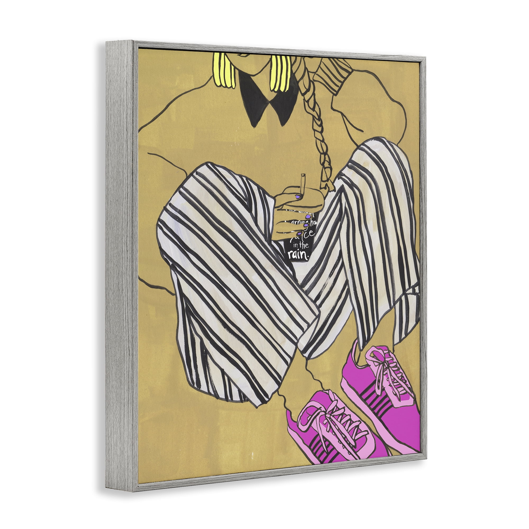 Stupell Industries Crimson Thread Fashionista Gray Framed Giclee Art, design by Melissa Wang