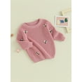 thumbnail image 3 of Wassery Baby Girls Boys Autumn Sweater Long Sleeve Crew Neck Bee Jacquard Knitted Sweater Newborn Warm Knit Pullover Sweater Infant Winter Clothes 0-24M, 3 of 8