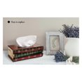 thumbnail image 1 of Vintage Stacked Books Design Solid Wood Tissue Box Holder Rectangular with Easy Refill Hinged Top, 1 of 5