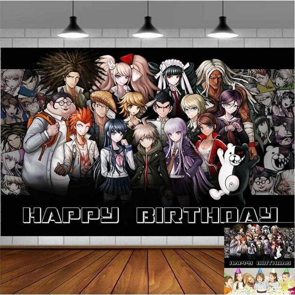 danganronpa Backdrop Banner Party Supplies Poster Movie Theme Background for Photography Kids Birthday Decorations