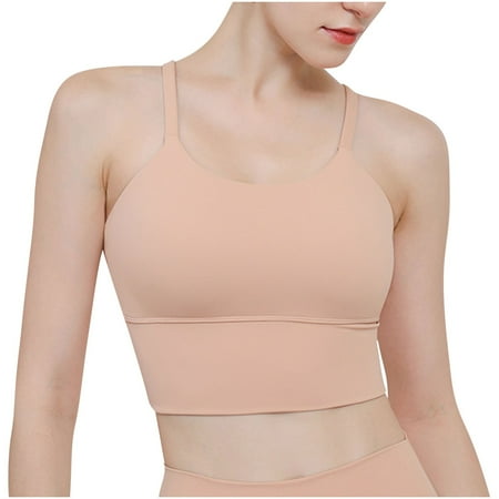 pstuiky Bras for Women No Underwire  Women s Sports Bra Fitness Running Shockproof Yoga Tank Top Front Zipper No Steel Ring Comfort Sports Bra Push-up Bra Underwear Summer Savings