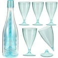 thumbnail image 1 of Ensemble de 5 Coupes à Champagne Flûtes à Vin avec Grande Bouteille Verres à Vin Rouges Transparents Verres à Vin Portatifs Légers en Plastique, 1 of 9