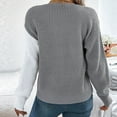 thumbnail image 4 of Buigttklop Women Long Sleeve V Neck Button Down Sweater Solid Color Ribbed Knit Sweater Casual Relaxed Fit Pullover Jumper, 4 of 6