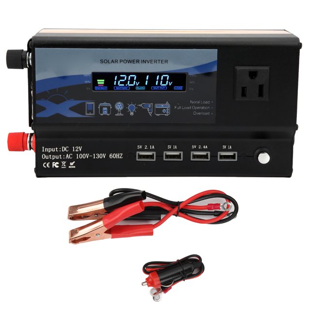 Inversor de coche kangjianwuwushu 4000 W 12 V‑110 V Luz ambiental LED Cargador USB