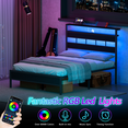thumbnail image 3 of Hexmn Full Bed Frame with Storage Underbed & Headboard, Bed Frame with LED for Bedroom, Niose Free, 3 of 10