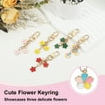 thumbnail image 4 of Uxcell Cute Flower Keychains for Women, Enameled Charm Aesthetic Keychain Car Key Ring Pendant Key Chains Colorful & White, 4 of 6